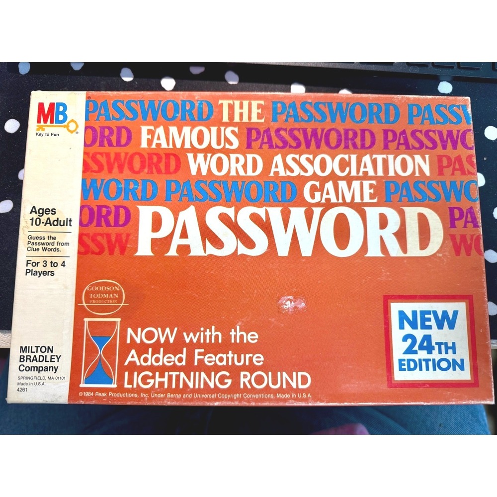 Milton Bradley Vintage Password Board Game 1984 24th Edition Lightning Round